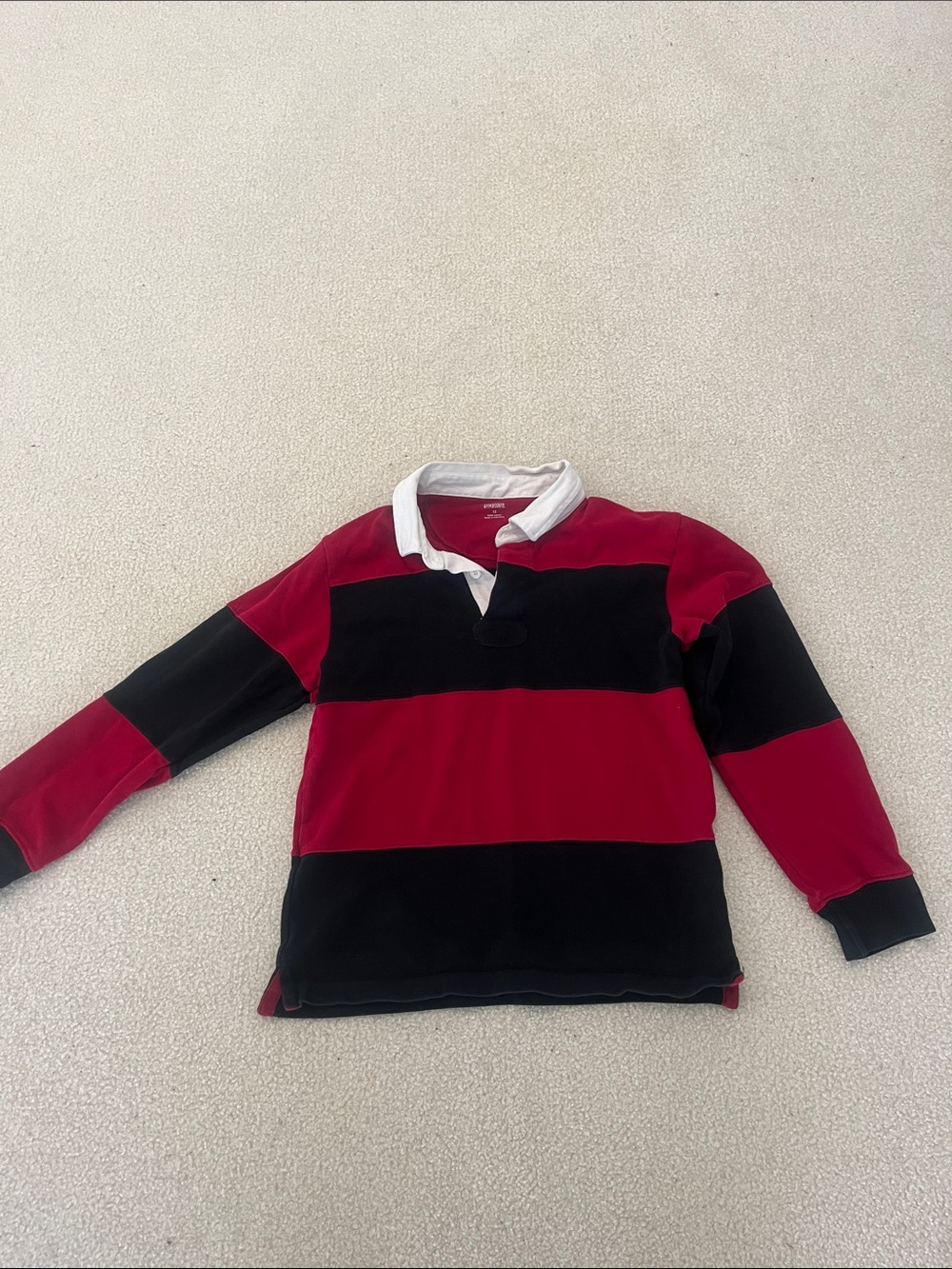 Gymboree Red & Black Striped Rugby Polo